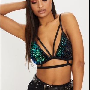 Pretty Little Thing Sequin Strappy Bralette